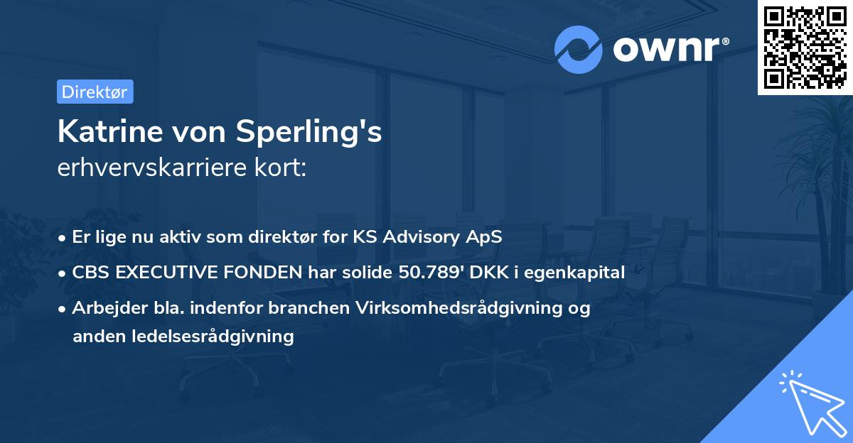 Katrine von Sperling's erhvervskarriere kort