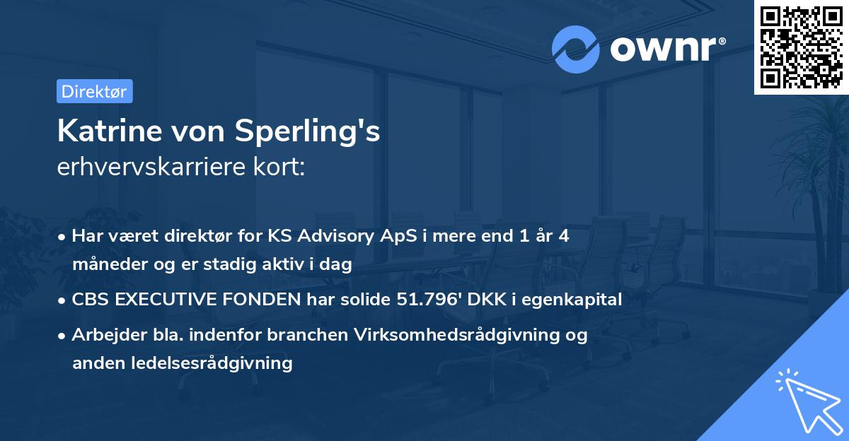 Katrine von Sperling's erhvervskarriere kort