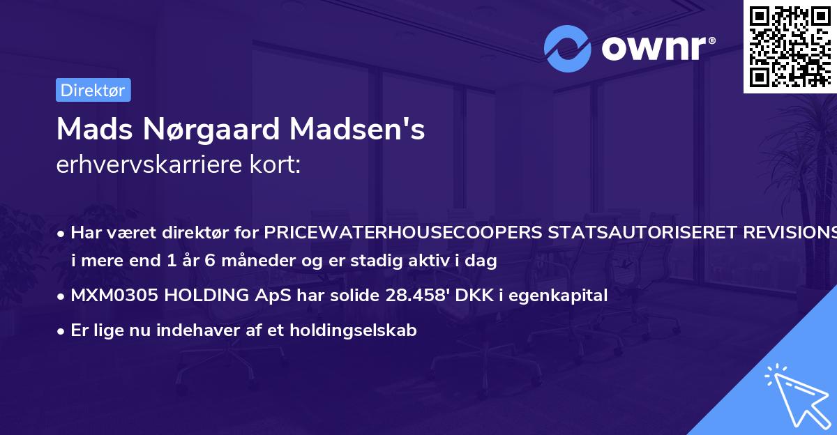 Mads Nørgaard Madsen's erhvervskarriere kort