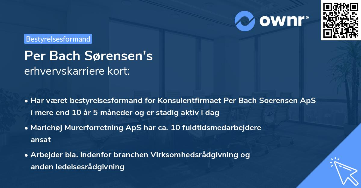 Per Bach Sørensen's erhvervskarriere kort
