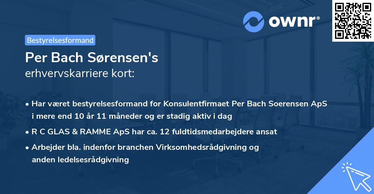 Per Bach Sørensen's erhvervskarriere kort