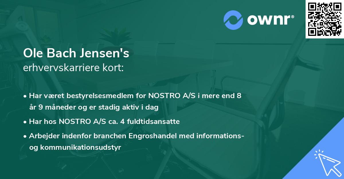 Ole Bach Jensen's erhvervskarriere kort