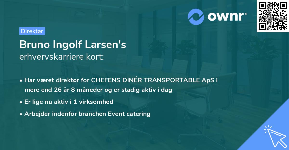Bruno Ingolf Larsen's erhvervskarriere kort