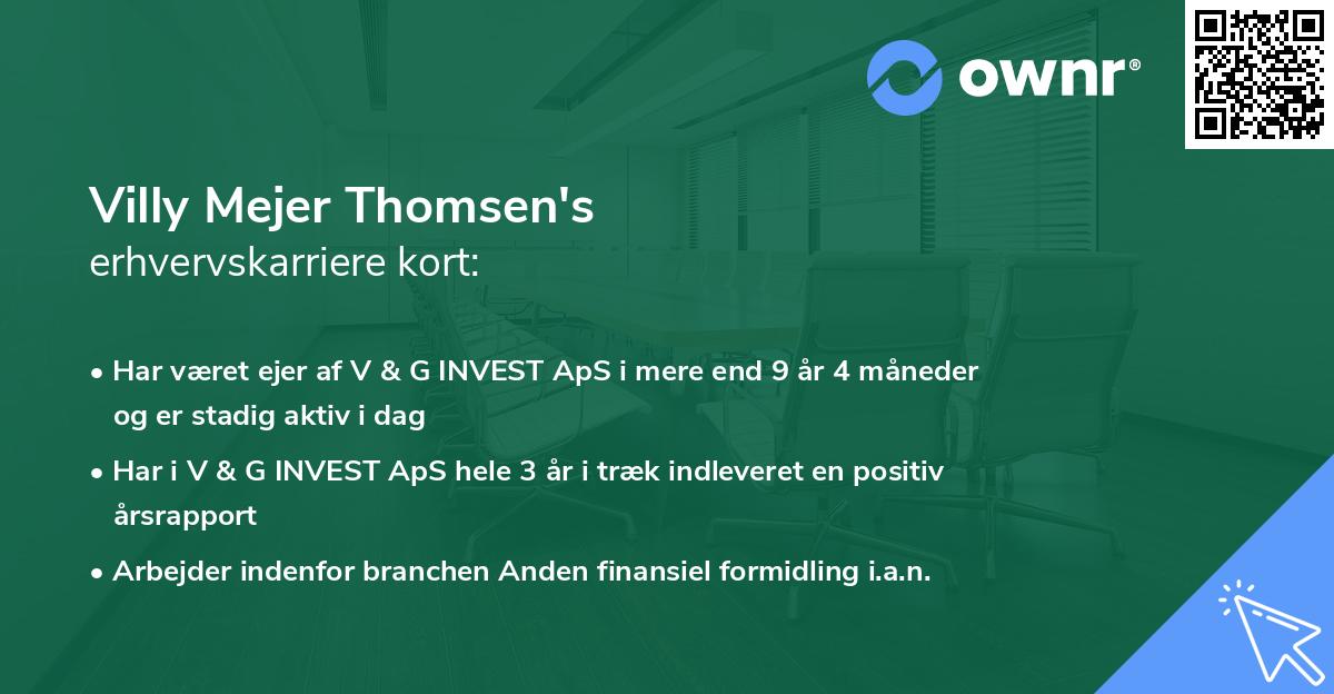 Villy Mejer Thomsen's erhvervskarriere kort