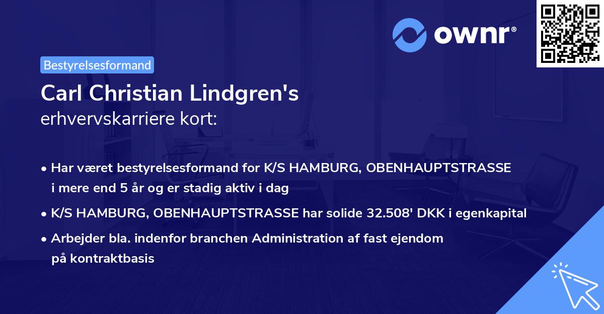 Carl Christian Lindgren's erhvervskarriere kort