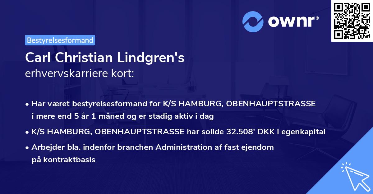 Carl Christian Lindgren's erhvervskarriere kort