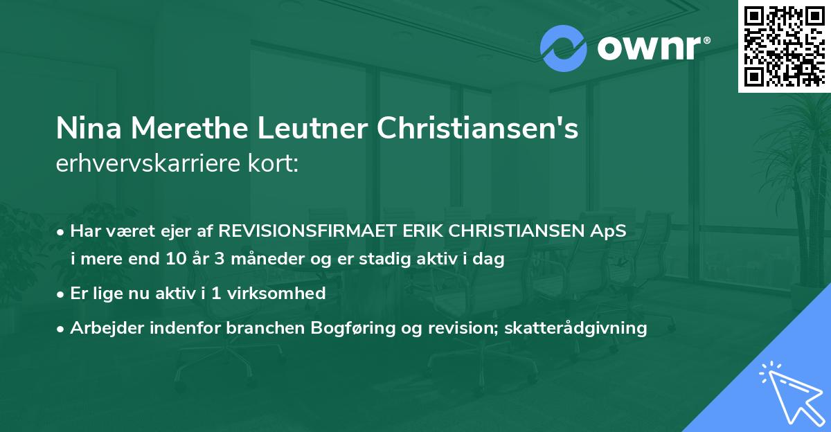 Nina Merethe Leutner Christiansen's erhvervskarriere kort