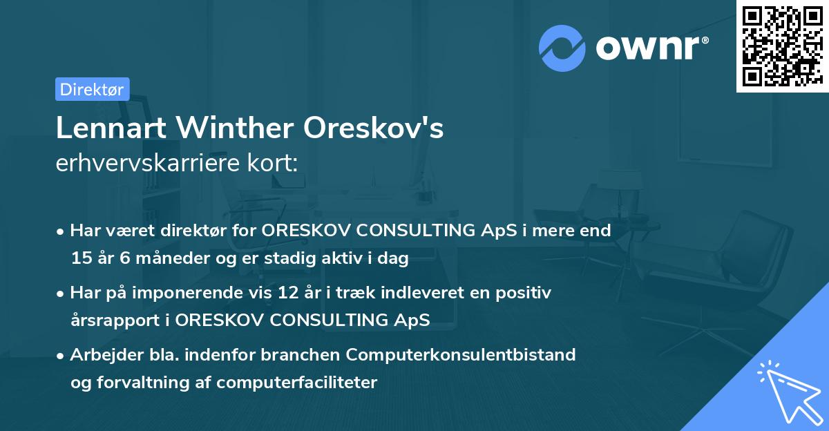 Lennart Winther Oreskov's erhvervskarriere kort
