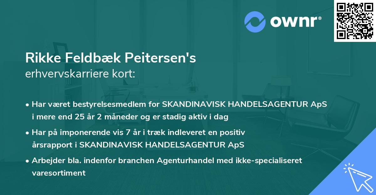 Rikke Feldbæk Peitersen's erhvervskarriere kort