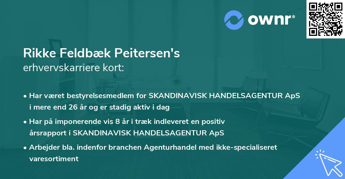 Rikke Feldbæk Peitersen's erhvervskarriere kort