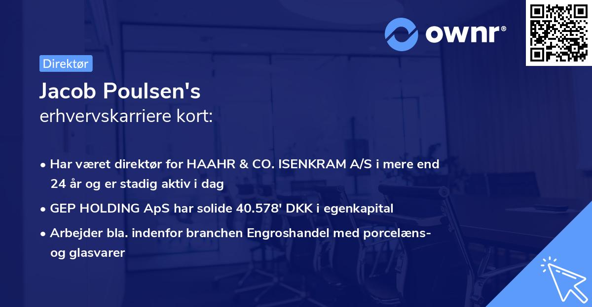 Jacob Poulsen's erhvervskarriere kort