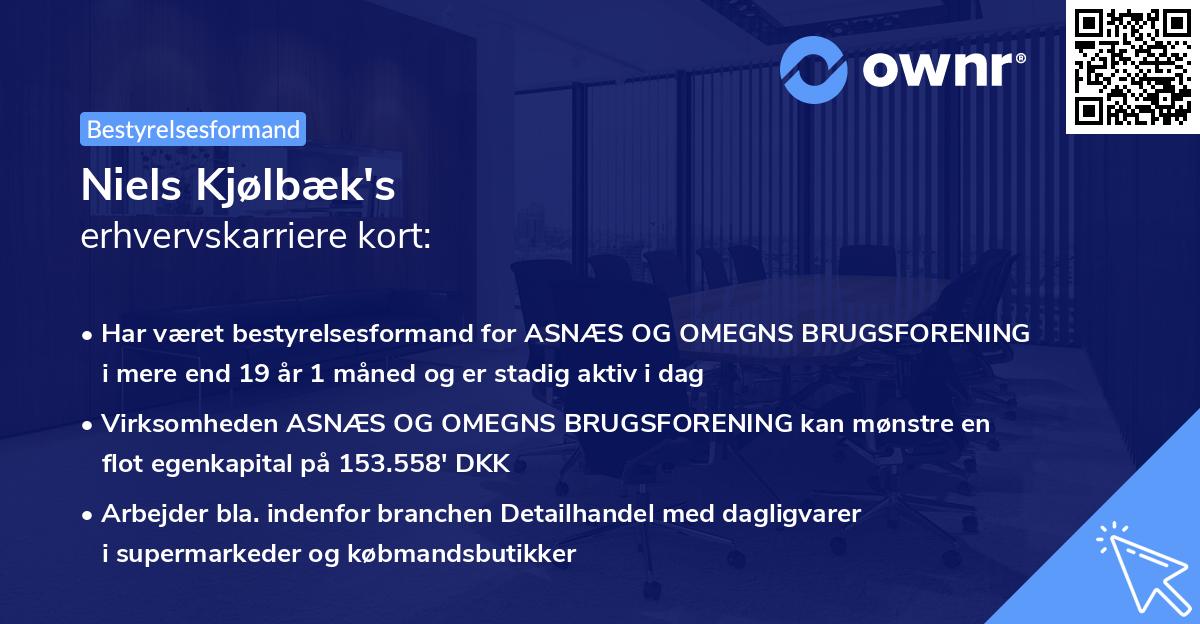 Niels Kjølbæk's erhvervskarriere kort