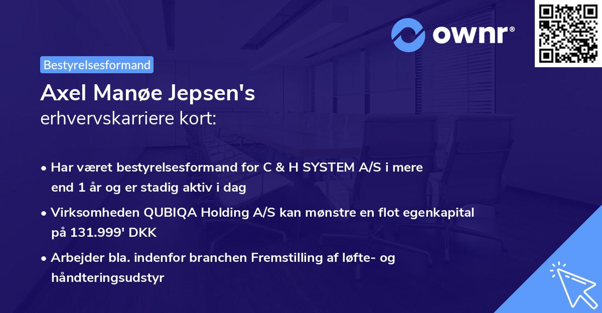 Axel Manøe Jepsen's erhvervskarriere kort