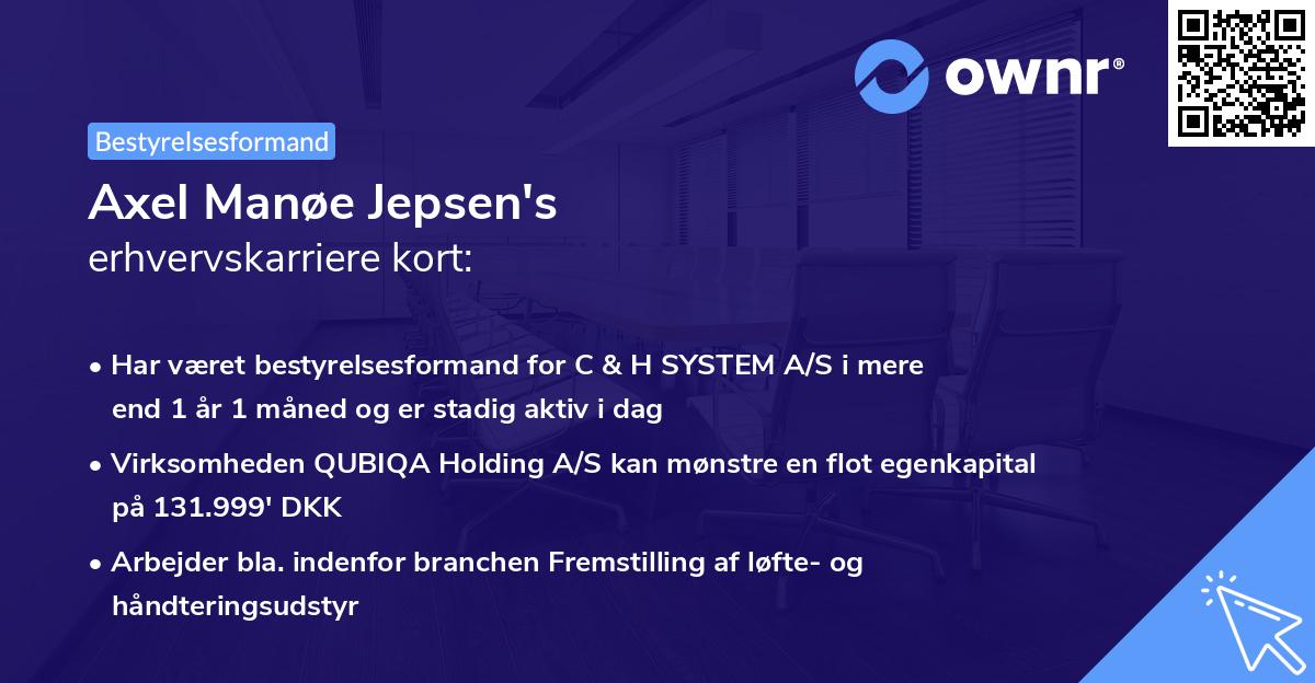 Axel Manøe Jepsen's erhvervskarriere kort