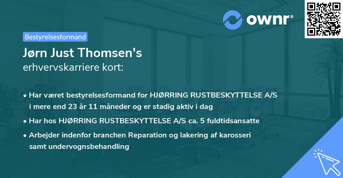 Jørn Just Thomsen's erhvervskarriere kort