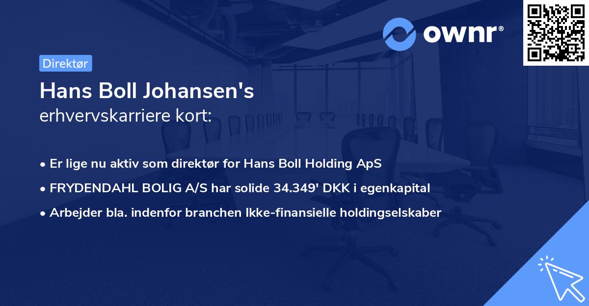 Hans Boll Johansen's erhvervskarriere kort