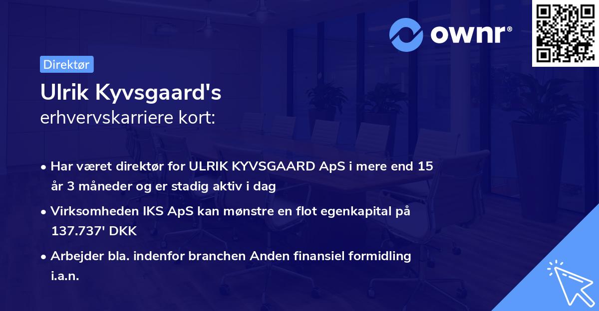 Ulrik Kyvsgaard's erhvervskarriere kort