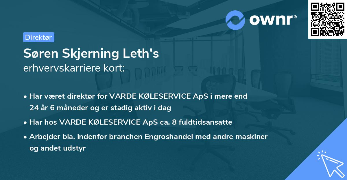 Søren Skjerning Leth's erhvervskarriere kort