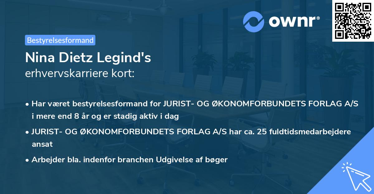 Nina Dietz Legind's erhvervskarriere kort