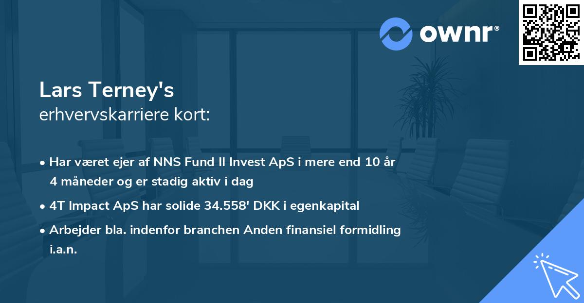Lars Terney's erhvervskarriere kort