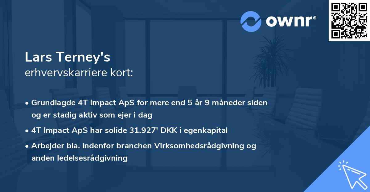 Lars Terney's erhvervskarriere kort