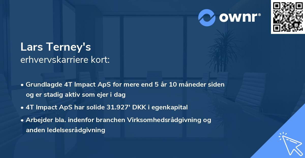 Lars Terney's erhvervskarriere kort
