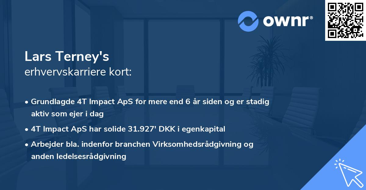 Lars Terney's erhvervskarriere kort