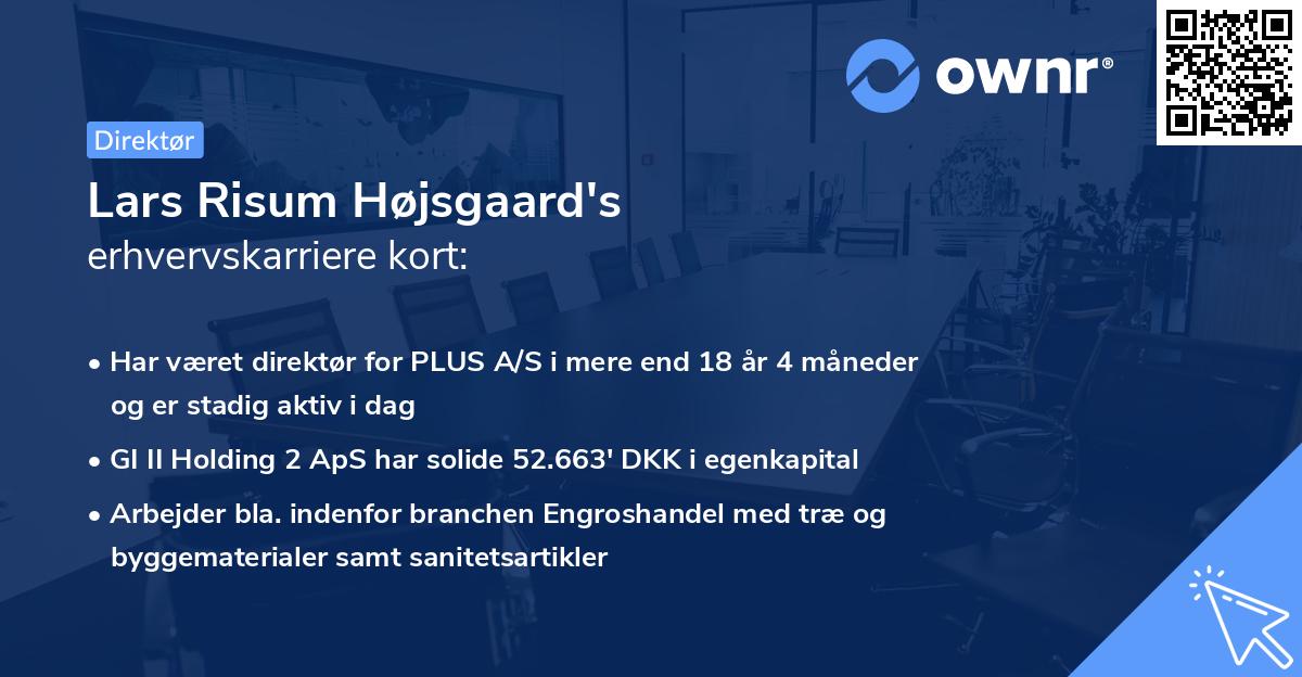 Lars Risum Højsgaard's erhvervskarriere kort