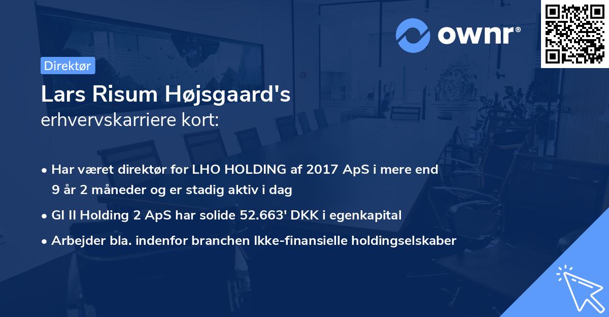Lars Risum Højsgaard's erhvervskarriere kort