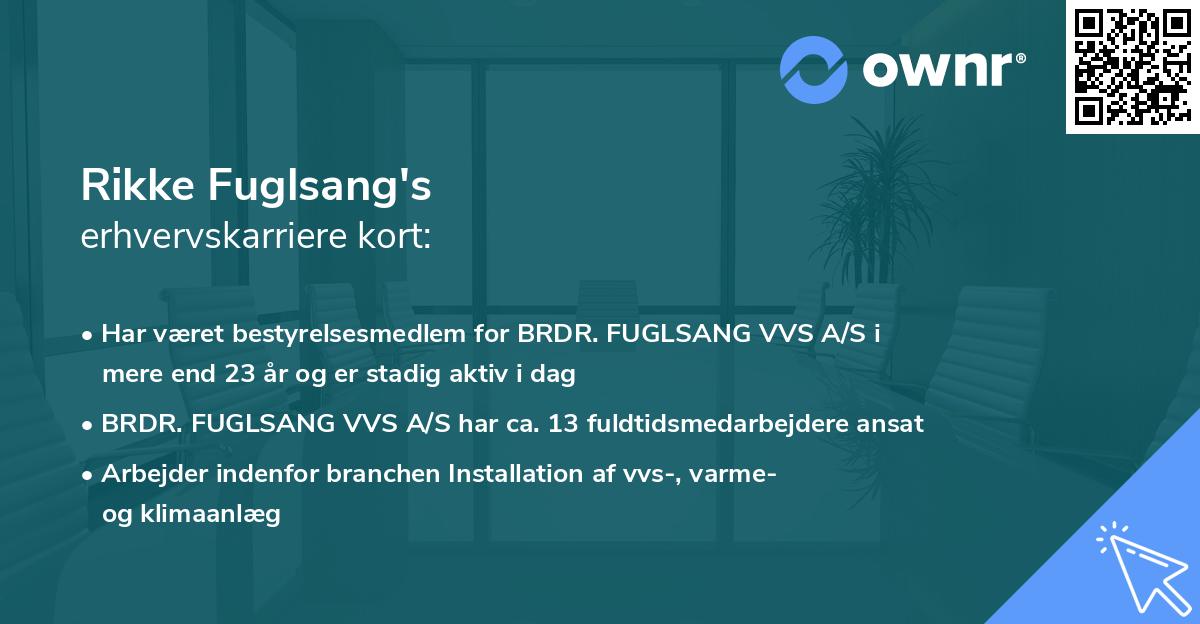 Rikke Fuglsang's erhvervskarriere kort