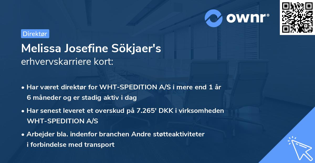 Melissa Josefine Sökjaer's erhvervskarriere kort