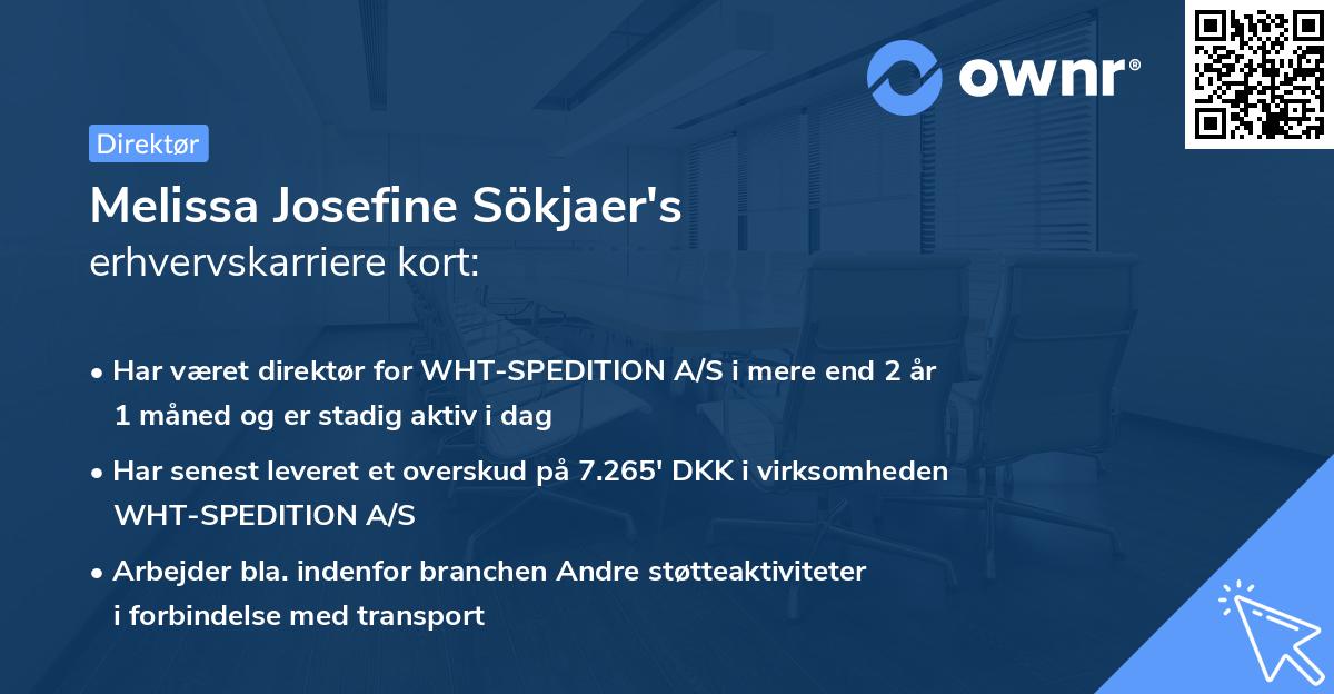 Melissa Josefine Sökjaer's erhvervskarriere kort