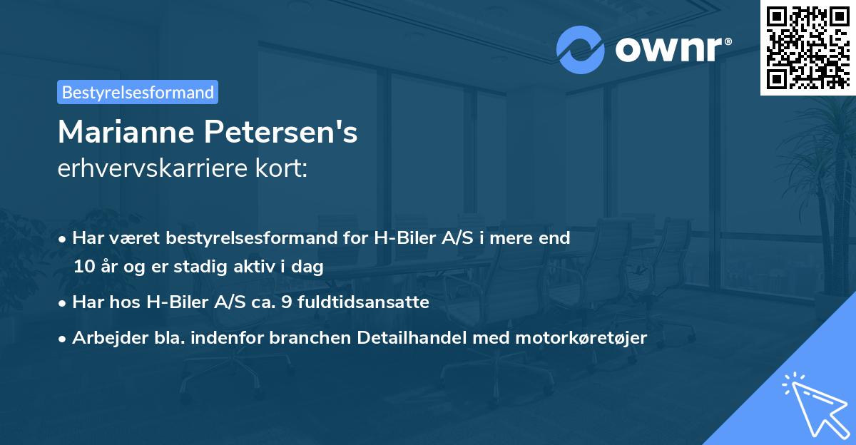 Marianne Petersen's erhvervskarriere kort
