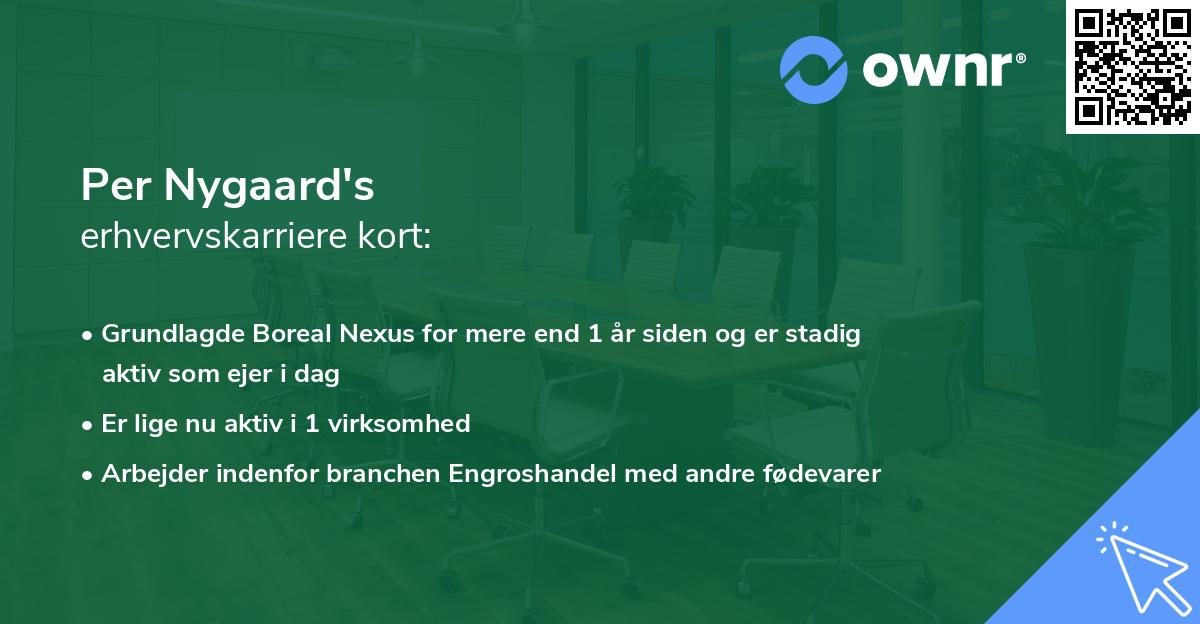 Per Nygaard's erhvervskarriere kort