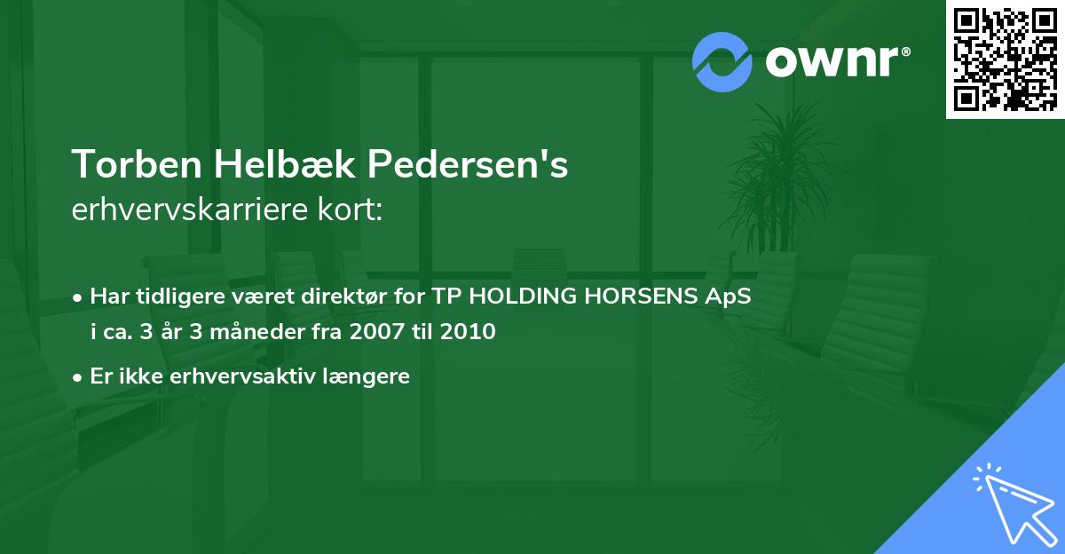 Torben Helbæk Pedersen's erhvervskarriere kort