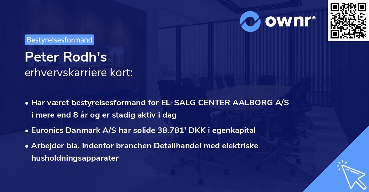 Peter Rodh's erhvervskarriere kort