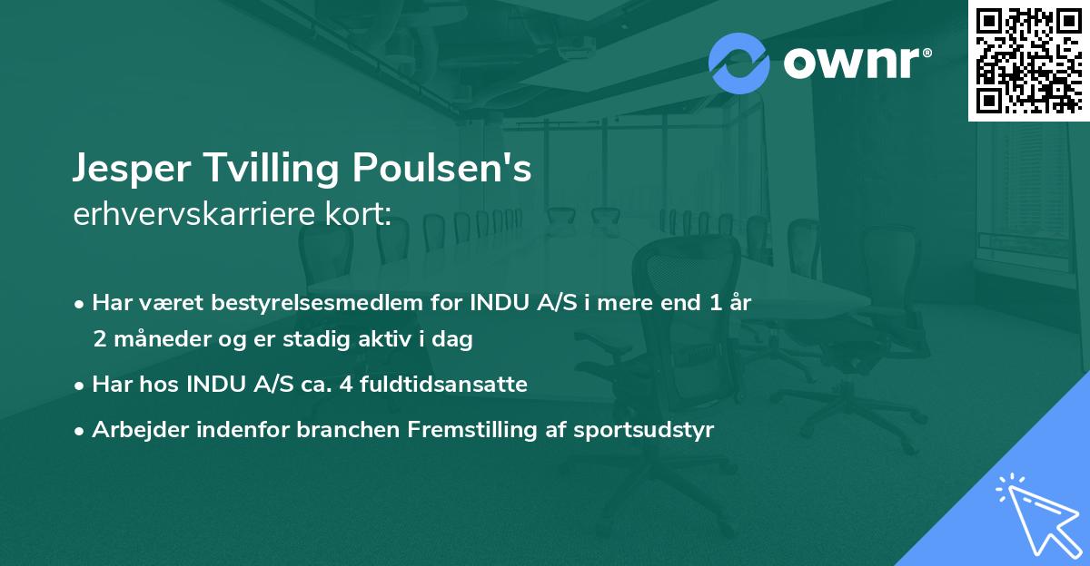 Jesper Tvilling Poulsen's erhvervskarriere kort