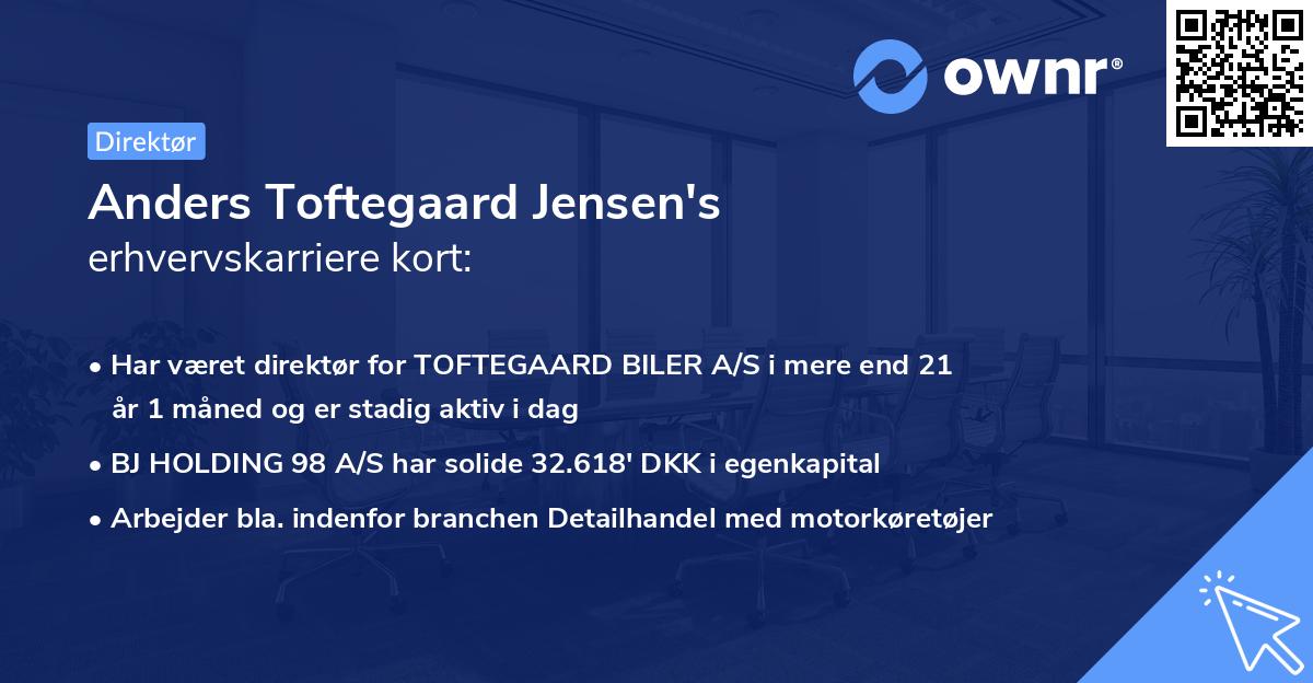 Anders Toftegaard Jensen's erhvervskarriere kort