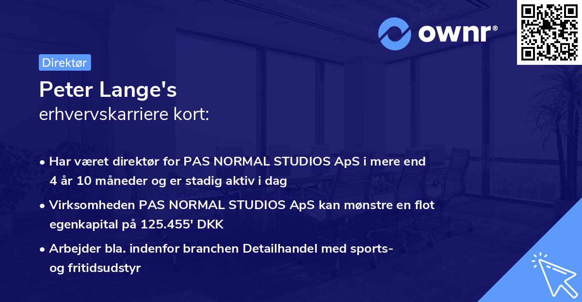 Peter Lange's erhvervskarriere kort