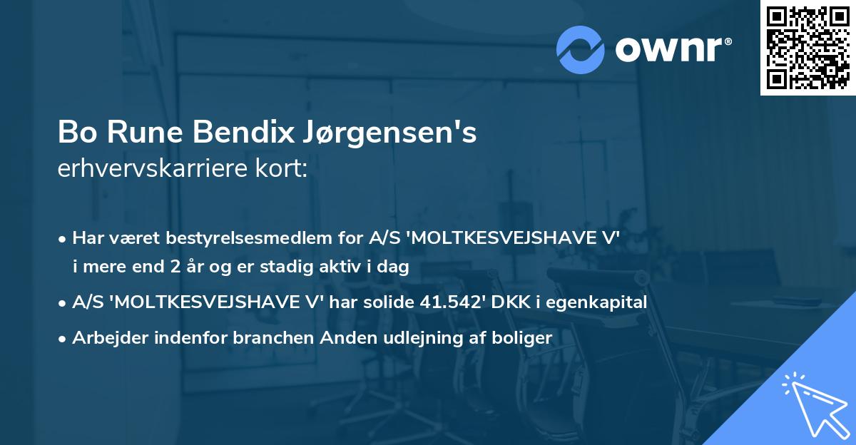 Bo Rune Bendix Jørgensen's erhvervskarriere kort