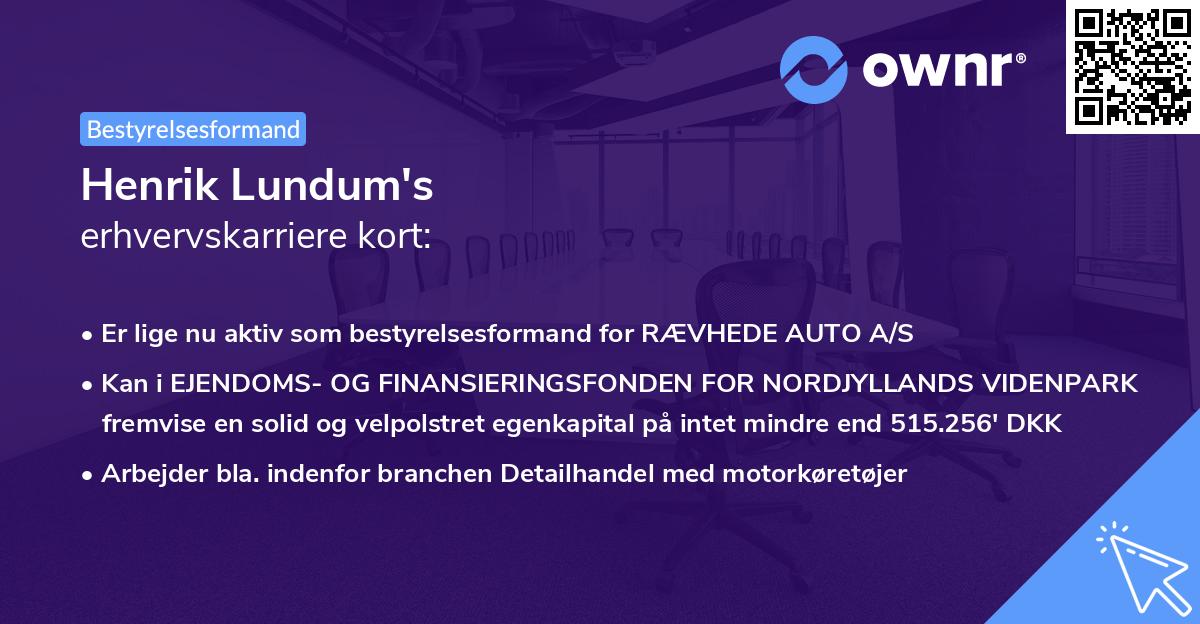 Henrik Lundum's erhvervskarriere kort