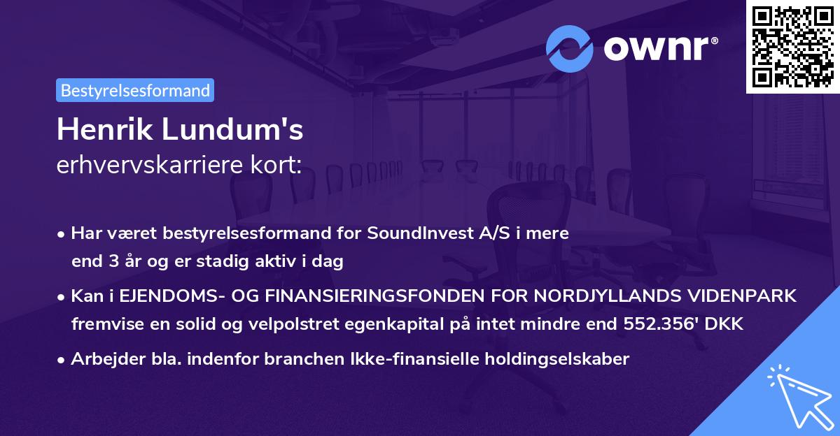 Henrik Lundum's erhvervskarriere kort