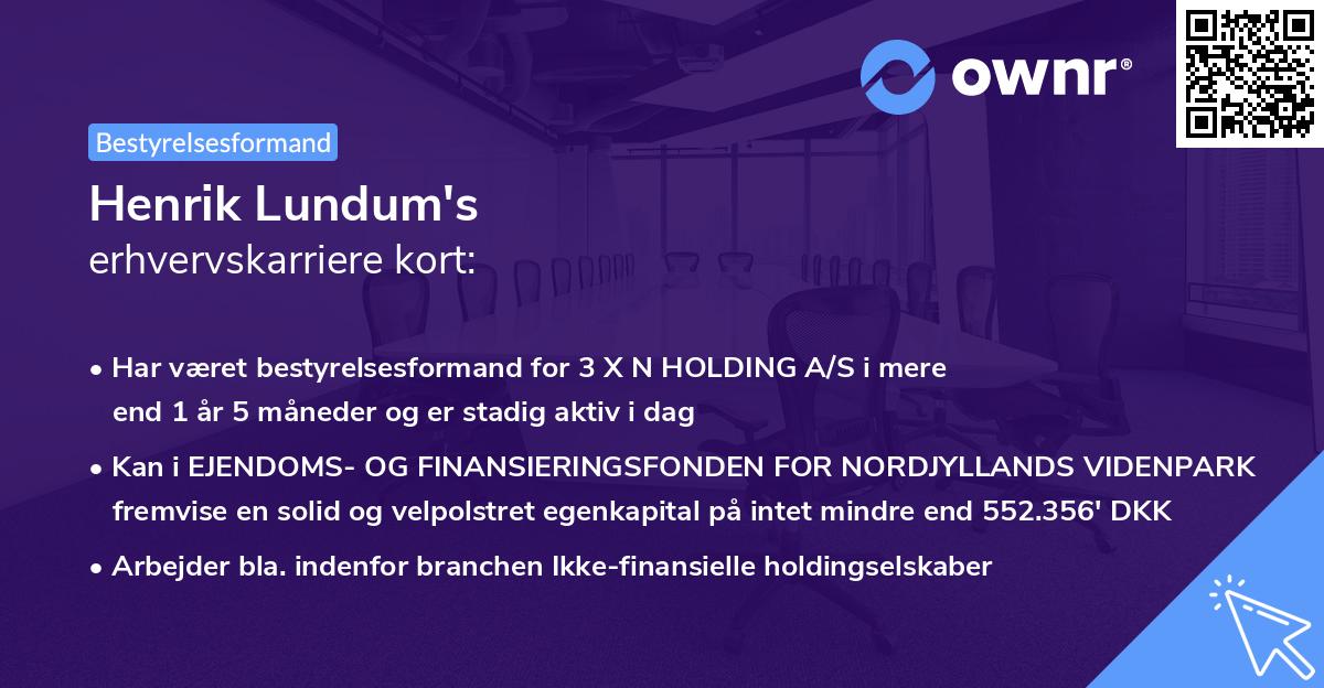 Henrik Lundum's erhvervskarriere kort