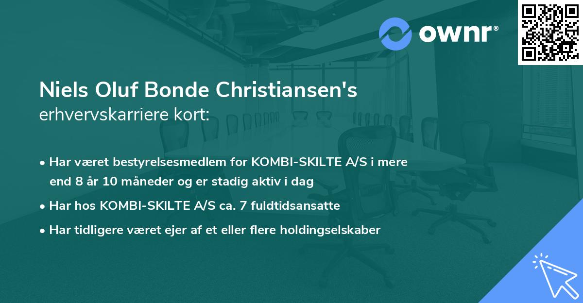 Niels Oluf Bonde Christiansen's erhvervskarriere kort