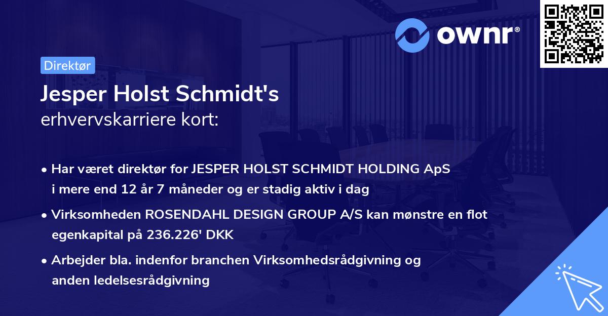 Jesper Holst Schmidt's erhvervskarriere kort