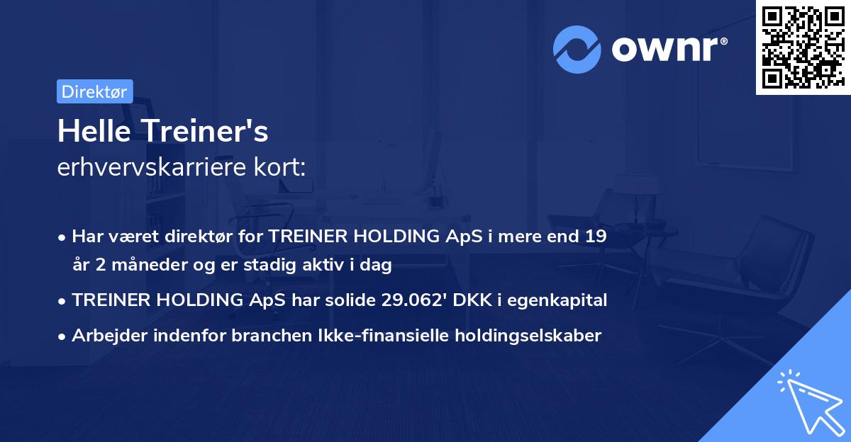 Helle Treiner's erhvervskarriere kort