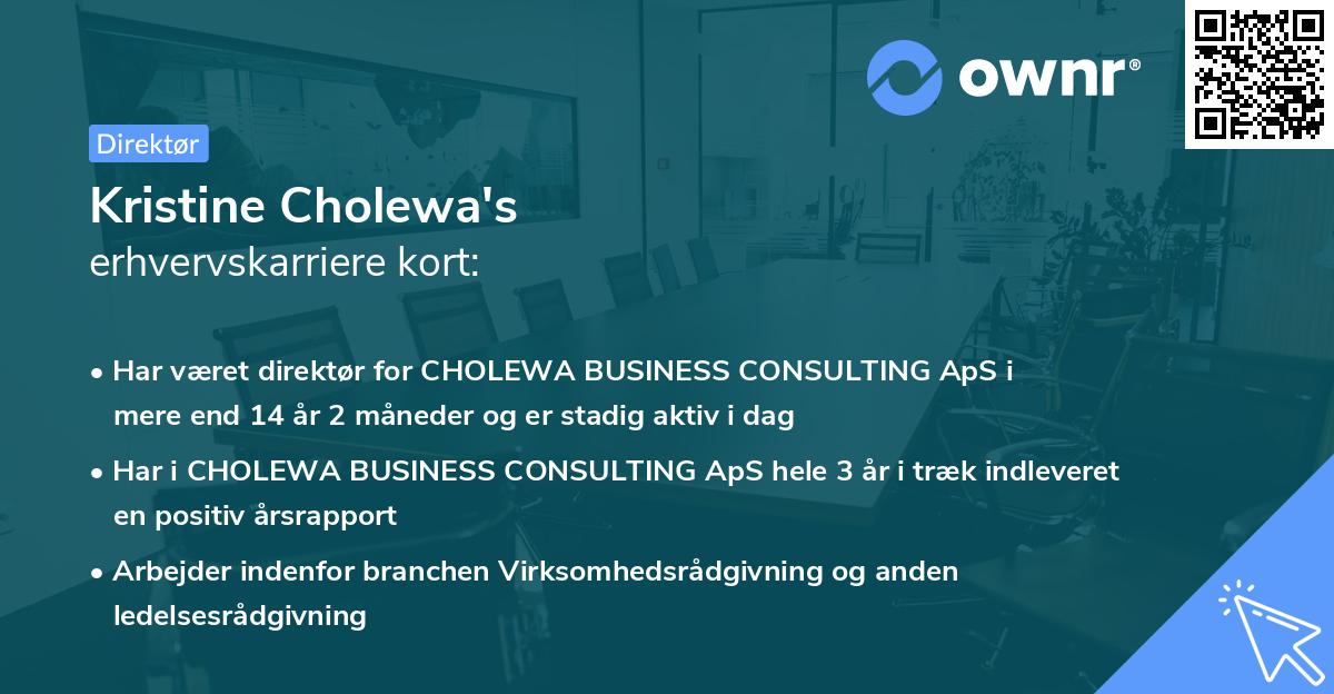 Kristine Cholewa's erhvervskarriere kort