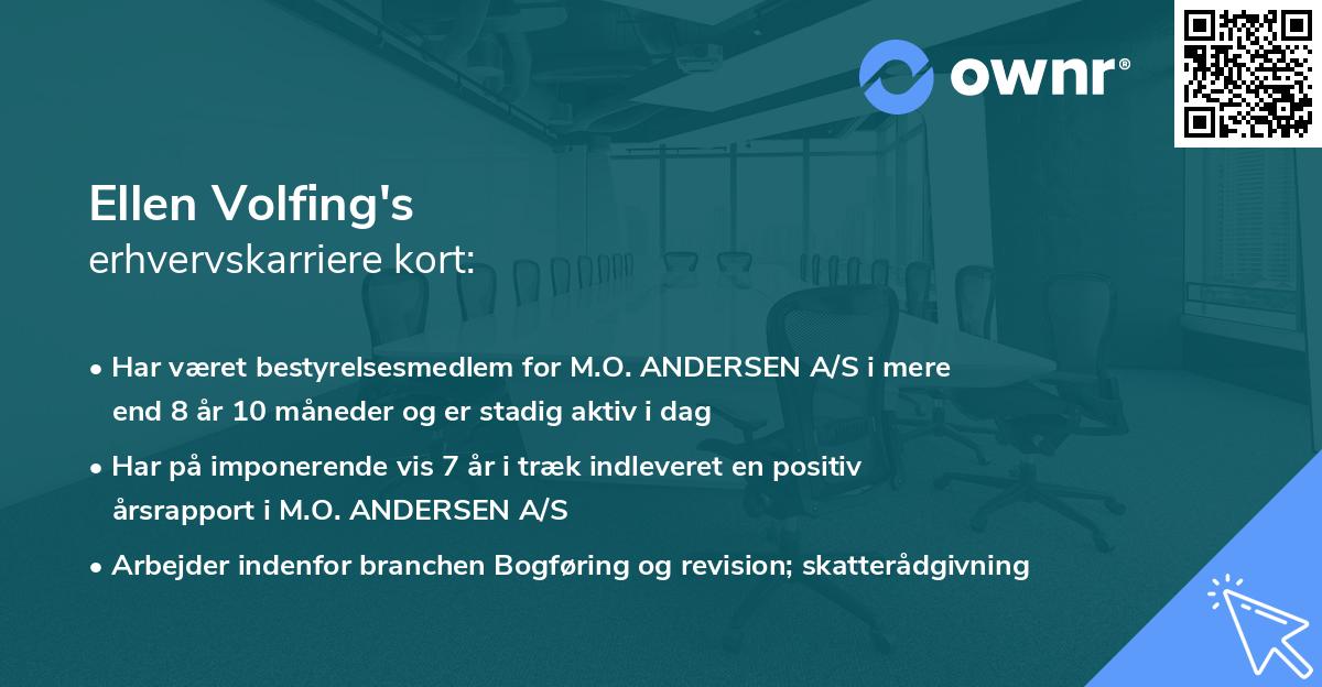 Ellen Volfing's erhvervskarriere kort