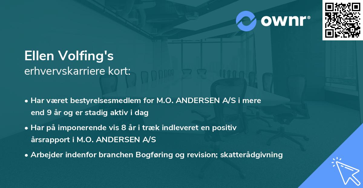 Ellen Volfing's erhvervskarriere kort