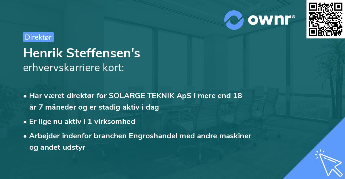 Henrik Steffensen's erhvervskarriere kort
